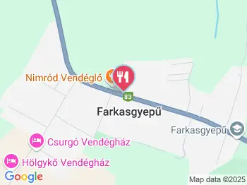 Nimród Vendéglő Farkasgyepű a térképen