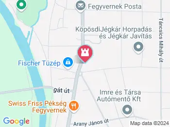 1956-os emlékmű Fegyvernek a térképen