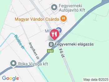 Magyar Vendéglő Fegyvernek a térképen