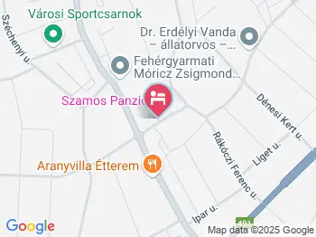 Szamos Panzió Fehérgyarmat a térképen