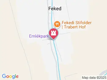 Emlékpark Feked a térképen
