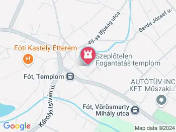 Szeplőtelen fogantatás templom Fót a térképen