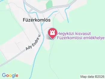 Hegyközi kisvasút füzérkomlósi emlékhelye Füzérkomlós a térképen