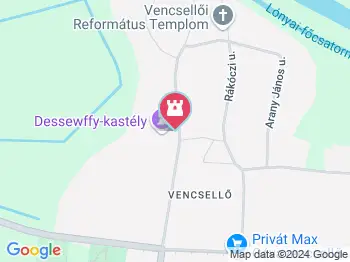 Dessewffy-kastély Gávavencsellő a térképen