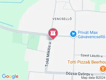 Munkás Szent József-templom Gávavencsellő a térképen