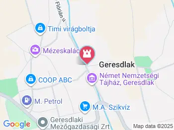 Mária kápolnafülke Geresdlak a térképen