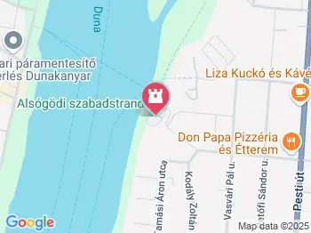 Alsógödi szabadstrand Göd a térképen
