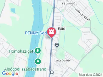 Kincsem szobor Göd a térképen