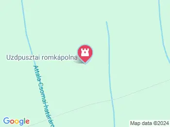 Uzdpusztai romkápolna Gölle a térképen