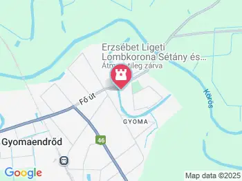 Erzsébet ligeti Lombkorona Sétány és Kilátó Gyomaendrőd a térképen