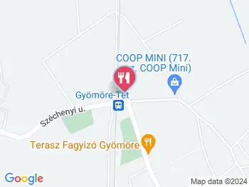 Fehér Ló vendéglő Gyömöre a térképen