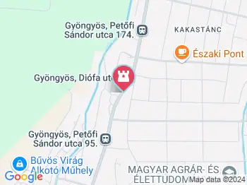 Gyöngyösi víztorony Gyöngyös a térképen