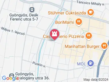 Kis zsinagóga Gyöngyös a térképen