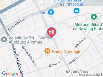 Bergmann Cukrászda (Attila u.) Győr a térképen