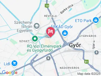 Duna Panzió Győr a térképen