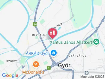 Dunaparti Csónakház Győr a térképen