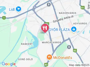 Erzsébet Liget Vendéglő Győr a térképen