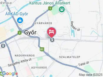 Fortunatus Hotel és Szabadidőközpont Győr a térképen