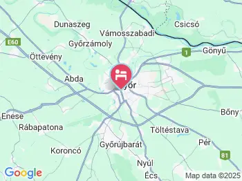 Hotel Wesselényi Győr a térképen