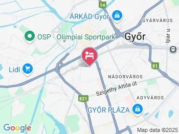 Hunyadi Panzió Győr a térképen