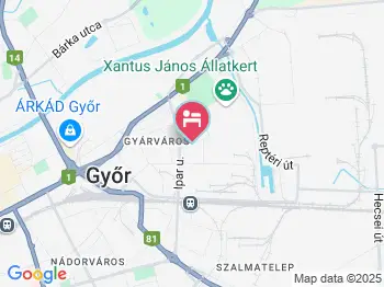 Kiskút Liget Panzió Győr a térképen