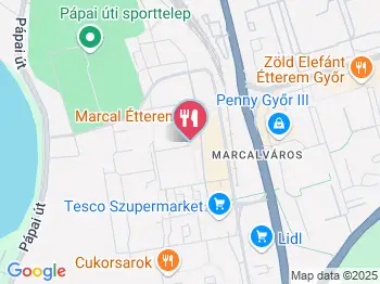 Marcal Étterem Győr a térképen