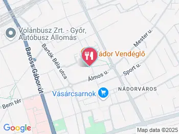 Nádor Vendéglő Győr a térképen