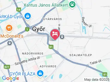 Otthon Vendégház Győr a térképen