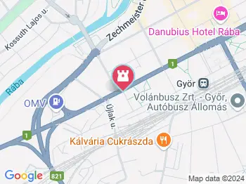 Petőfi Sándor szobra Győr a térképen