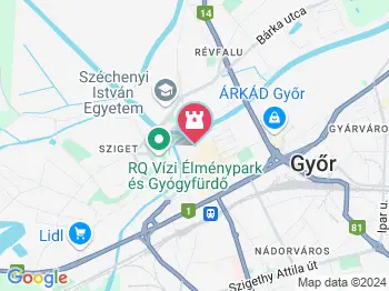 Püspökvár-Toronykilátó Győr a térképen