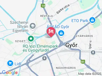 Rákóczi Hotel Győr a térképen