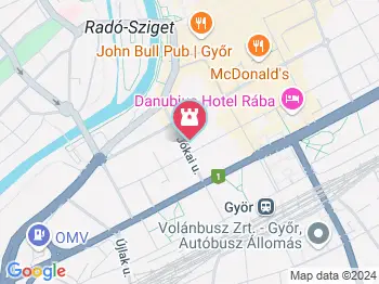 Szent István lovasszobra Győr a térképen