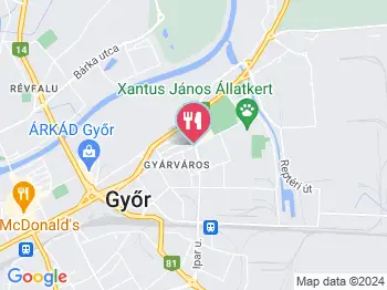 Ventuno Étterem Győr a térképen
