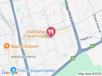Zöld Elefánt Étterem Győr a térképen