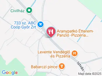 Aranypatkó Panzió étterme Győrújbarát a térképen