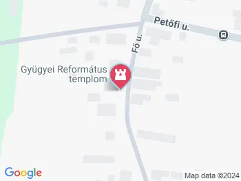 Református templom Gyügye a térképen