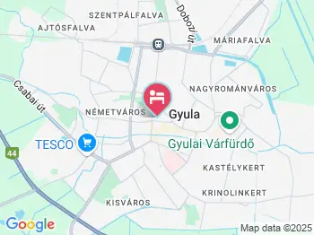 A4 Apartman Gyula a térképen