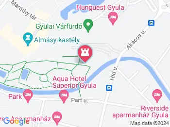 Aquapalota Gyula a térképen