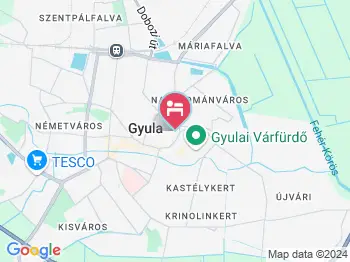 Bíbor Apartman Gyula a térképen