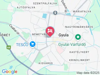 Central Apartman Gyula a térképen