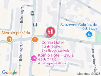 Corvin Étterem Gyula a térképen