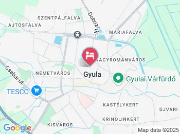 Enzo Apartman Gyula a térképen