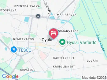 Erika Apartmanház Gyula a térképen