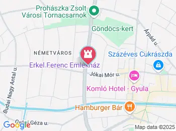 Erkel Ferenc Emlékház Gyula a térképen