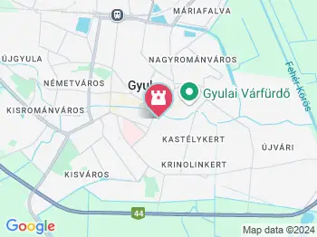 Erzsébe Királyné mellszobra Gyula a térképen