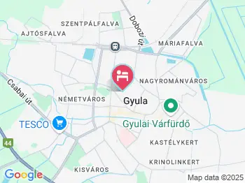 Hajnal Apartman Gyula a térképen