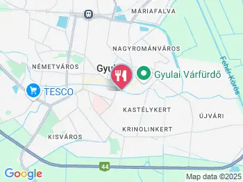 Fodor Halászcsárda Gyula a térképen