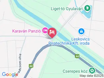 Karaván Panzió Gyula a térképen
