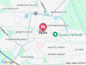 Körös Liget Vendégház Gyula a térképen