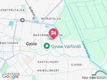 Nóra Apartman Gyula a térképen